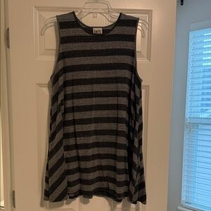 Free People Charcoal and Black Striped Mini dress